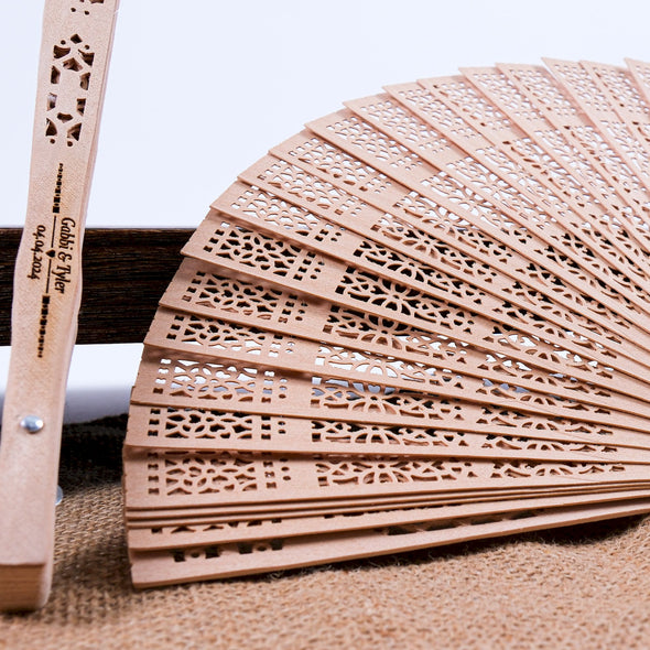 Personalized Wedding Favors: Engraved Wooden Hand Fans (Sandalwood) Items designed by Happy Times Favors, a handmade gift shop. This item is ideal for, wedding favors, unique gifts for guests, thank you gifts, bridal shower favors, baptism favors, bridesmaid favors, engagement favors, party gifts, Noel, New Year, Happy Holiday. Personalized Christmas Gifts, Custom Gifts for Christmas

