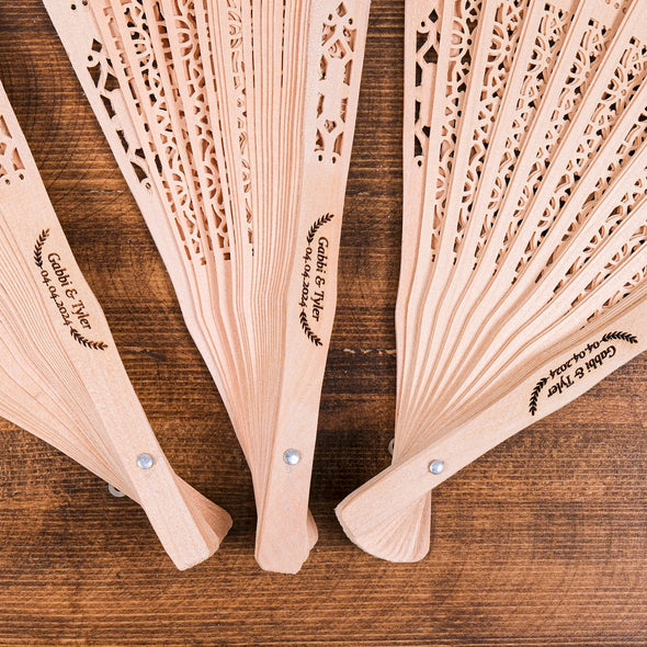 Personalized Wedding Favors: Engraved Wooden Hand Fans (Sandalwood) Items designed by Happy Times Favors, a handmade gift shop. This item is ideal for, wedding favors, unique gifts for guests, thank you gifts, bridal shower favors, baptism favors, bridesmaid favors, engagement favors, party gifts, Noel, New Year, Happy Holiday. Personalized Christmas Gifts, Custom Gifts for Christmas

