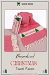 Personalized Christmas Towel Favor, Bridesmaid Personalized Gift Towel, Wedding Favor for Guest Items designed by Happy Times Favors, a handmade gift shop. These beach towels are best for bridesmaid proposal, bridal shower, wedding, gift for the beach, girlfriend gift, home decor gifts, boyfriend gift, best friend gift, Bachelor Party Favors, housewarming gift, bath and baby shower, baptism or any other events.