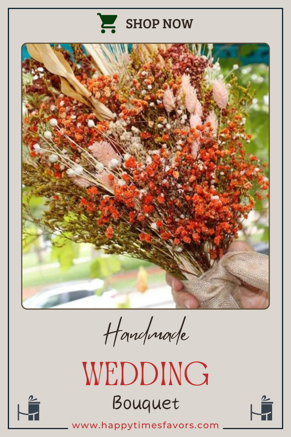 Wedding Bouquet with Natural Dried Flowers Items designed by Happy Times Favors, a handmade gift shop. Boho wedding bouquet, Boho bridal bouquet, bridesmaid flower bouquet, rustic wedding bouquets, rustic bridal bouquet, drying wedding bouquet, unique wedding bouquets, wedding bouquets for bridesmaids, bridal bouquets unique.