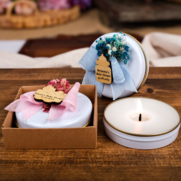 Scented Candle, Baby Shower Favors, Baptism Favors, Candle Tin, Its A Girl, Baby Boy Crafted by Happy Times Favors, a handmade gift shop, favors for Baby Shower, Baptism Christening Confirmation First Holy Communion, Quinceanera, First Eucharist