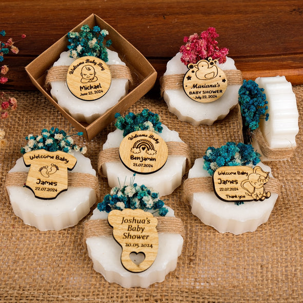 Baby Shower Favors Natural Scented Soap, Baby Shower Soap Favors, Handmade Soap, First Birthday, Baptism Favors Discover Happy Times Favors' handmade scented baby shower soaps—perfect for birthdays, baptisms, baby shower party favors for guests. Customizable and unique!