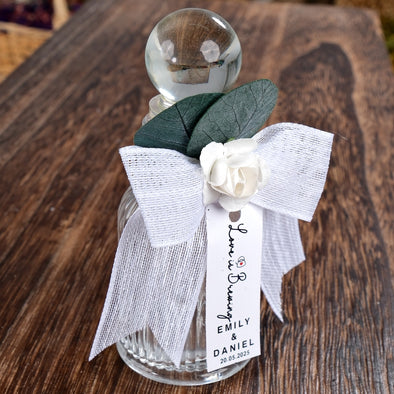 Personalized Wedding Favors, Empty Glass Bottle, Bridal Shower Favors, Glass Cologne Bottle, Engagement Wedding Guest Favors