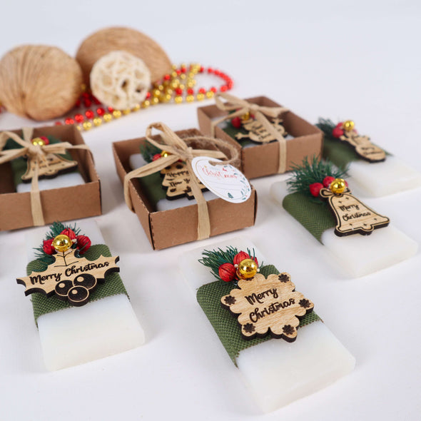 Handmade Christmas Gift Scented Soaps, Christmas Favors for Family, Friends and Coworkers