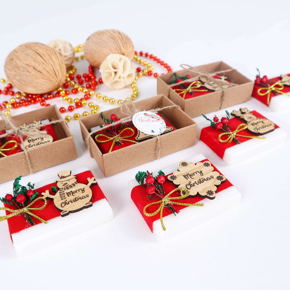 Personalized Christmas Gift Scented Soaps, Christmas Favors for Family, Friends and Coworkers
