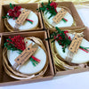 Christmas Gift, Scented Handmade Soap Gift (Oval) for Christmas, Noel Items designed by Happy Times Favors, a handmade gift shop. Scented Soap decorated with real natural dried flowers and personalized wooden name tag. Ideal for Christmas, Noel, New Year, Happy Holiday unique gift for guests, thank you gift, and party gift. Personalized Christmas Gifts, Custom Gifts for Christmas.