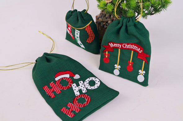 Personalized Embroidery Christmas Stocking, Santa Hang Sack Fireplace Xmas Decorations Family Kids Set, Christmas Personalized Pouch Gifts, Happy New Year Happy Holiday Gift Bag Items designed by Happy Times Favors, a handmade gift shop. Christmas stockings embroidered with custom designs (Ho ho design, Merry Christmas, Sock design).
This items are ideal for Christmas, New Year, thank you gifts, party gifts, employee new year gifts. Merry Christmas gifts, Christmas decorations, ornaments.