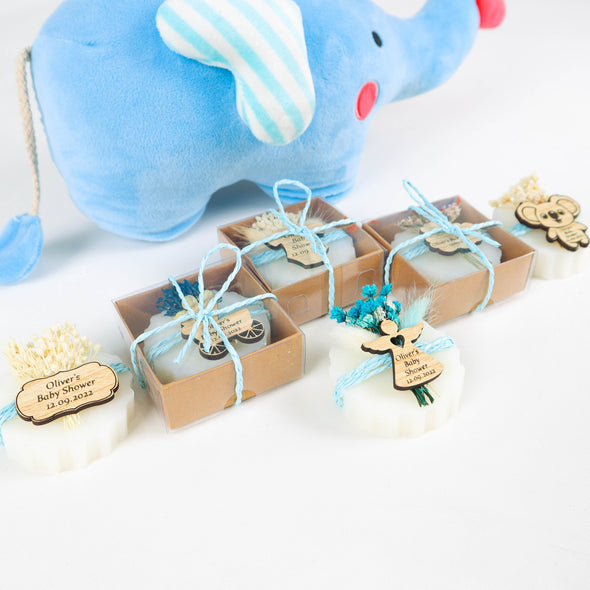 Personalized Handmade Baby Shower Favors Natural Soap Favor with Dried Flower