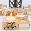 Personalized Wedding Gifts Wooden Tealight Holder, Bridal Shower Gifts, Bridal Shower Presents Items designed by Happy Times Favors, a handmade gift shop. These items are ideal for bridal shower gifts, bridal shower presents, gifts to give at a bridal shower, present for wedding shower,  wedding gift ideas, bridesmaid present, bridal shower favor, wedding favor for guests, wedding gift for guests, thank you gift