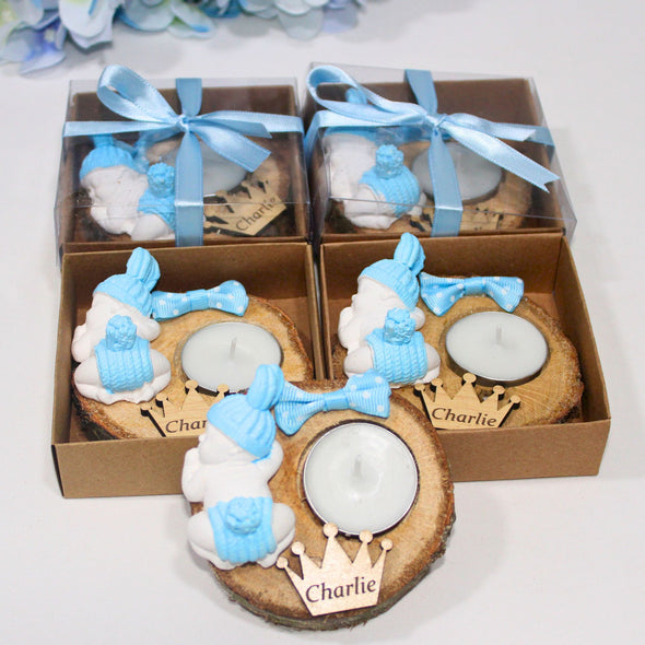 Personalized Baby Shower Gifts Wooden Tealight Holder with Scented Stone, Baby Shower Decorations, Baptism Favors Items designed by Happy Times Favors, a handmade gift shop. These items are ideal for baby shower ideas, baby shower favors, baby shower gifts, baby shower decorations, baptism favors, christening party favors, wedding favors, thank you gifts, bridal shower favor, engagement favor, first communion favor, birthday gift.