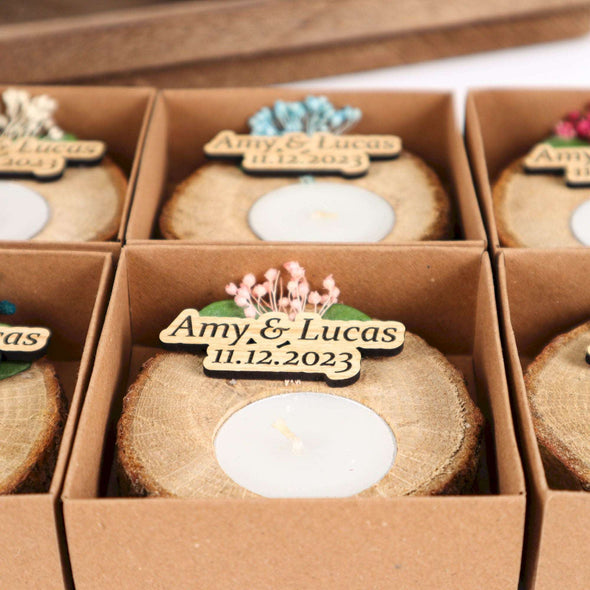 Personalized Wedding Gifts Wooden Tealight Holder, Bridal Shower Gifts, Bridal Shower Presents Items designed by Happy Times Favors, a handmade gift shop. These items are ideal for bridal shower gifts, bridal shower presents, gifts to give at a bridal shower, present for wedding shower,  wedding gift ideas, bridesmaid present, bridal shower favor, wedding favor for guests, wedding gift for guests, thank you gift