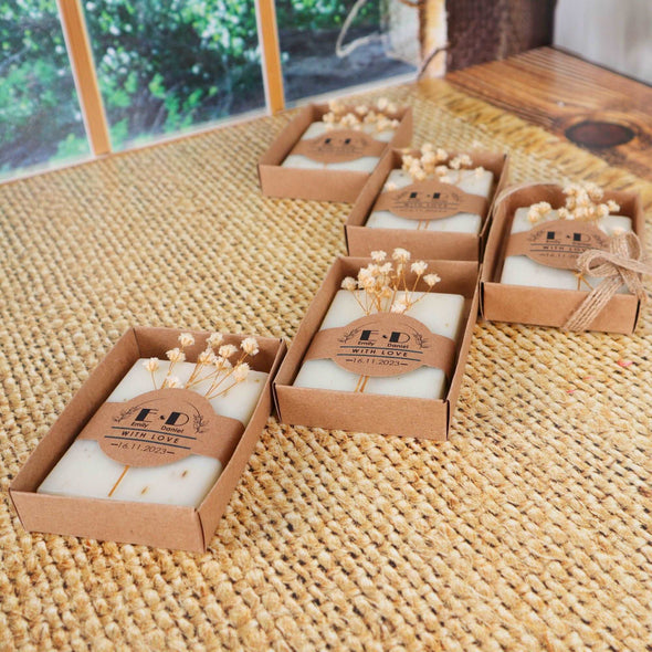 Personalized Natural Handmade Soap Wedding Gifts, Bridal Shower Gifts, Bridal Shower Soap Favors Items designed by Happy Times Favors, a handmade gift shop. These items are ideal for bridal shower gifts, bridal shower presents, gifts to give at a bridal shower, present for wedding shower, wedding gift ideas, bridesmaid present, bridal shower favor, wedding favor for guests, wedding gift for guests, thank you gift.