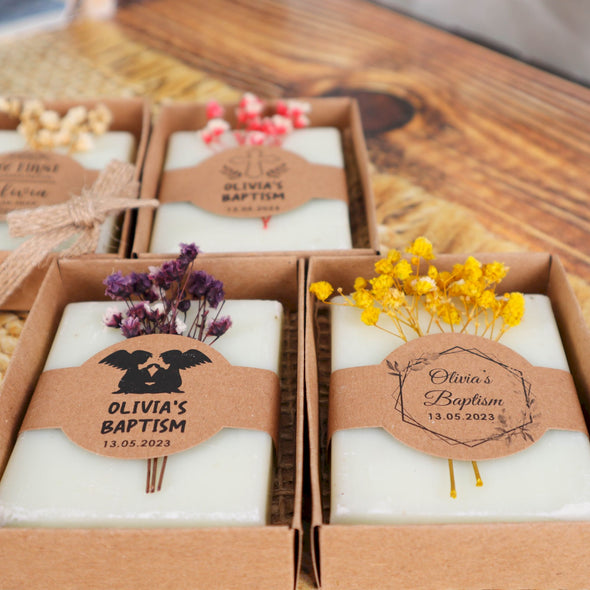 Personalized Handmade Scented Natural Soap Favors, Baby Shower Gifts, First Communion Gifts