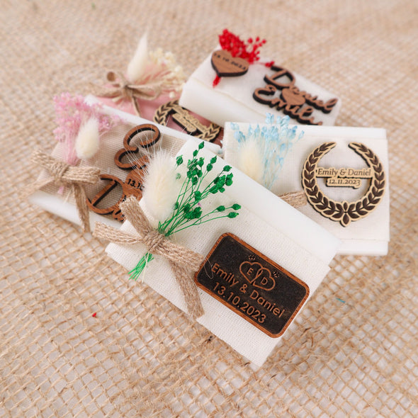Personalized Natural Handmade Soap Wedding Gifts, Bridal Shower Gifts, Bridal Shower Soap Favors Items designed by Happy Times Favors, a handmade gift shop. These items are ideal for bridal shower gifts, bridal shower presents, gifts to give at a bridal shower, present for wedding shower, wedding gift ideas, bridesmaid present, bridal shower favor, wedding favor for guests, wedding gift for guests, thank you gift.