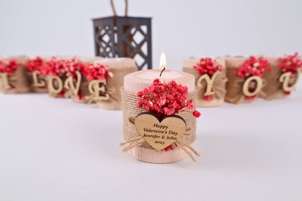 Romantic Gift Alert! Personalized Candle Holders for Valentine's Day, Anniversaries, Engagements Items designed by Happy Times Favors, a handmade gift shop. These candle holders are ideal for Valentine’s Day presents, Valentine’s Day gift for husband, Valentine’s Day gift for wife, Valentine’s Day gift for girlfriend, Valentines Day gift for couple, Valentines Day gift for mother, Valentines Day gift for boyfriend