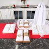 Personalized High Quality White Pashmina (240 grams), Luxury Pashmina Shawls: Perfect Bridal Shower Gifts, Bridesmaid Presents, & More! Designed by Happy Times Favors, a handmade gift shop. Shawls are ideal for bridal shower, gifts to give at a shower, wedding, bridesmaid present, wedding favors