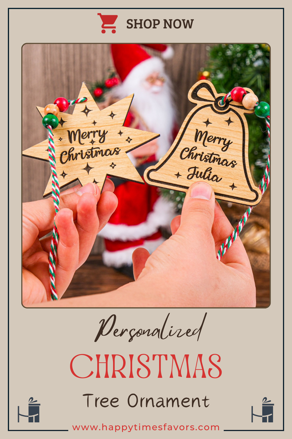 Handmade Wooden Christmas Decor, Christmas Ornament, Christmas Gift, Holiday Ornament, Vintage Christmas Tree Decoration, Xmas Gift Designed by Happy Times Favors, a handmade gift shop ideal for Christmas Noel Xmas Christmas Wooden Ornament New Year Favor Personalized Christmas Gift ornament