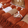 Luxury Personalized Burnt Orange Pashmina Shawls: Perfect Bridal Shower Gifts, Bridesmaid Presents, & More! Items designed by Happy Times Favors, a handmade gift shop. Pashminas are ideal for bridal shower gifts, bridal shower presents, gifts to give at a bridal shower, present for wedding shower, wedding gift ideas, bridesmaid present, bridal shower favor, wedding favor for guests, wedding gift for guests, thank you gift.