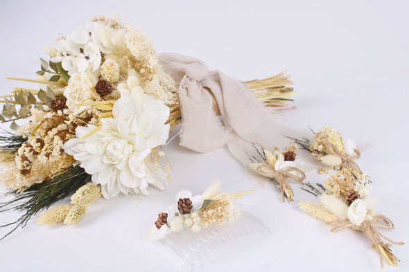 Wedding Bouquet with Natural Dried Flowers Items designed by Happy Times Favors, a handmade gift shop. Boho wedding bouquet, Boho bridal bouquet, bridesmaid flower bouquet, rustic wedding bouquets, rustic bridal bouquet, drying wedding bouquet, unique wedding bouquets, wedding bouquets for bridesmaids, bridal bouquets unique.