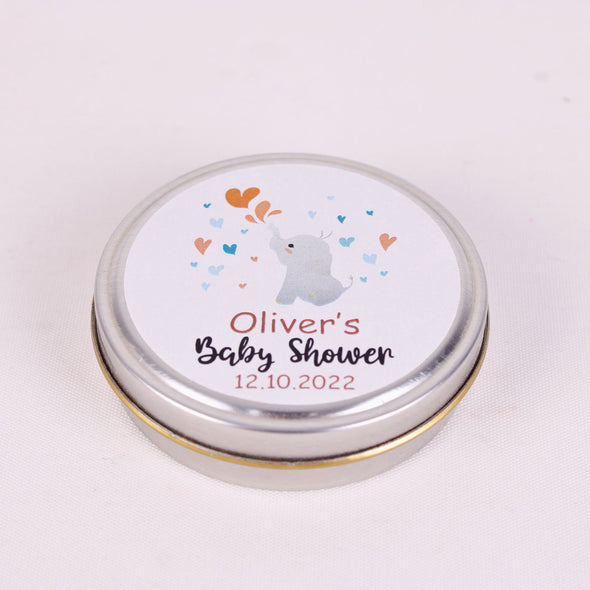 Baby Shower Favors for Guests Cute Mini Box Scented Candle Mini Baby Shower Candle Gift Tin Candle Favors Baptism Candle Favors Crafted by Happy Times Favors, a handmade gift shop, this luxury mini box scented candle is perfect for baby showers and any other special events.