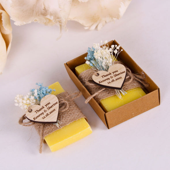 Personalized Natural Handmade Soap Wedding Gifts, Bridal Shower Gifts, Bridal Shower Soap Favors Items designed by Happy Times Favors, a handmade gift shop. These items are ideal for bridal shower gifts, bridal shower presents, gifts to give at a bridal shower, present for wedding shower, wedding gift ideas, bridesmaid present, bridal shower favor, wedding favor for guests, wedding gift for guests, thank you gift.
