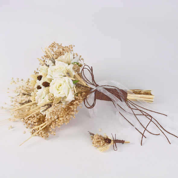 Wedding Bouquet with Natural Dried Flowers Items designed by Happy Times Favors, a handmade gift shop. Boho wedding bouquet, Boho bridal bouquet, bridesmaid flower bouquet, rustic wedding bouquets, rustic bridal bouquet, drying wedding bouquet, unique wedding bouquets, wedding bouquets for bridesmaids, bridal bouquets unique.