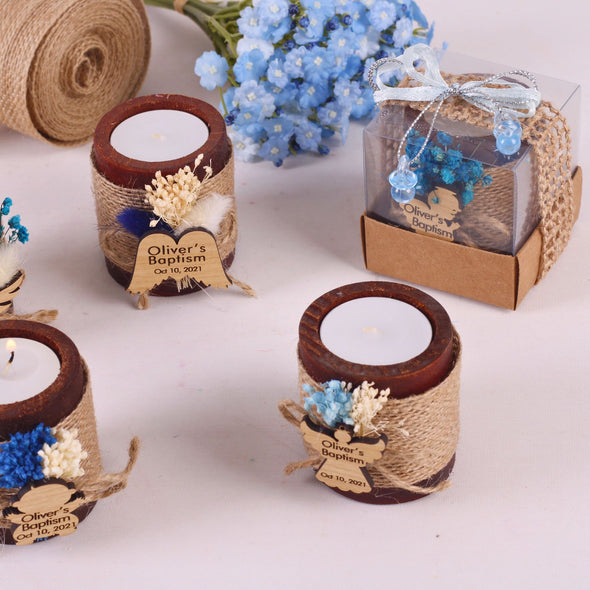 Personalized First Communion Gifts Wooden Tealight Holder, Baby Shower Gifts, Christening Gifts Items designed by Happy Times Favors, a handmade gift shop. Candle holders are ideal for personalized baptism gifts, baby shower gifts, birthdays gifts, christening gifts, baptism party favors, communion favors, christening present ideas, 1st communion favors, engraved baptism gifts, wedding gifts, thank you gifts.