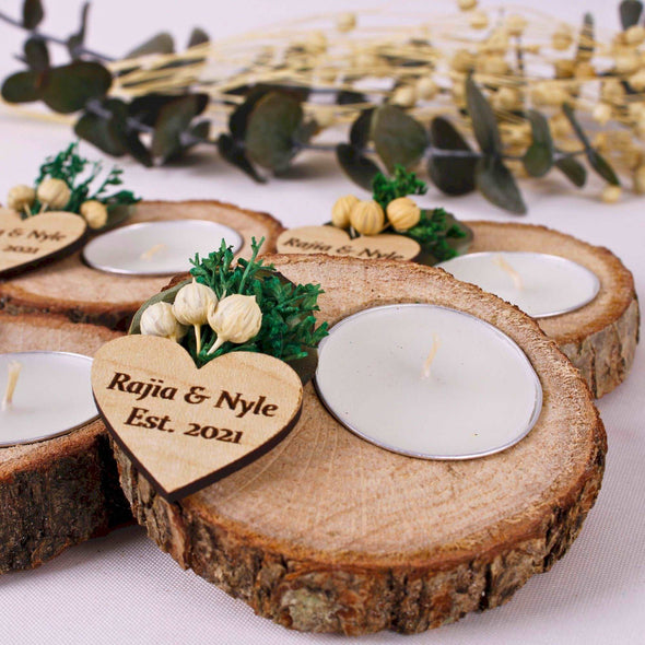 Personalized Wedding Gifts Wooden Tealight Holder, Bridal Shower Gifts, Bridal Shower Presents Items designed by Happy Times Favors, a handmade gift shop. These items are ideal for bridal shower gifts, bridal shower presents, gifts to give at a bridal shower, present for wedding shower,  wedding gift ideas, bridesmaid present, bridal shower favor, wedding favor for guests, wedding gift for guests, thank you gift