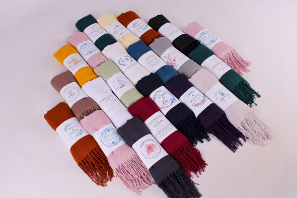 Embroidery Luxury Personalized Pashmina Shawls: Perfect Bridal Shower Gifts, Bridesmaid Presents, & More! Items designed by Happy Times Favors, a handmade gift shop. Pashminas are ideal for bridal shower gifts, bridal shower presents, gifts to give at a bridal shower, present for wedding shower, wedding gift ideas, bridesmaid present, bridal shower favor, wedding favor for guests, wedding gift for guests, thank you gift.