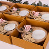 Handmade Baby Shower Candle Favors, Baptism Candle Bulk Favors, Wooden Tealight Holder with Dried Flower Items designed by Happy Times Favors, a handmade gift shop. These items are ideal for, babyshower, wedding favors, unique gifts for guests, thank you gifts, bridal shower favors, baptism favors, bridesmaid favors, engagement favors, party gifts, baby shower favors, birthday or any party favors. 