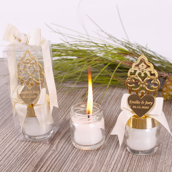 Personalized Candle Favor, Bridal Shower Gifts, Wedding Favors for Guests in Bulk Items designed by Happy Times Favors, a handmade gift shop. These are Handmade Customizable Candle in the Glass Jar. We personalize Tag, flowers. This luxury product is designed for Baby Shower, bridal showers, Baptism, wedding favors. We design this unique favor for your bridal shower, baby shower, christening gift.