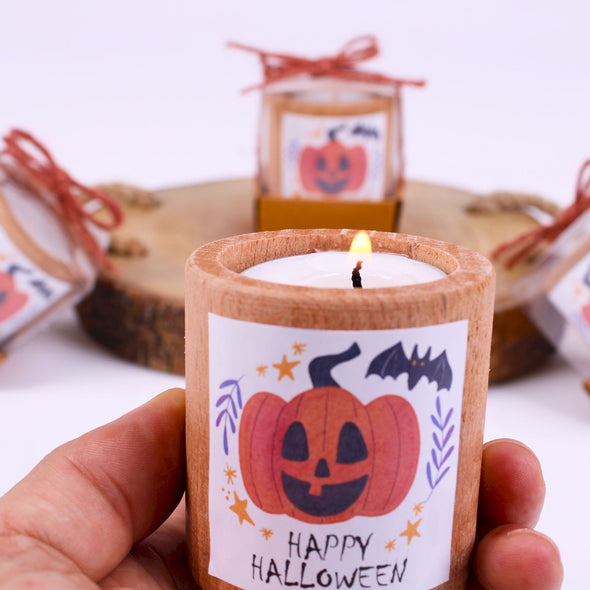 Halloween Candle-Wooden Tealight Holder Items designed by Happy Times Favors, a handmade gift shop. These items are ideal for, Halloween, wedding favors, babyshower, wedding favors, unique gifts for guests, thank you gifts, bridal shower favors, baptism favors, bridesmaid favors, engagement favors, party gifts.