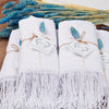 Luxury Personalized White Pashmina Shawls: Perfect Bridal Shower Gifts, Bridesmaid Presents, & More! Items designed by Happy Times Favors, a handmade gift shop. Pashminas are ideal for bridal shower gifts, bridal shower presents, gifts to give at a bridal shower, present for wedding shower, wedding gift ideas, bridesmaid present, bridal shower favor, wedding favor for guests, wedding gift for guests, thank you gift.