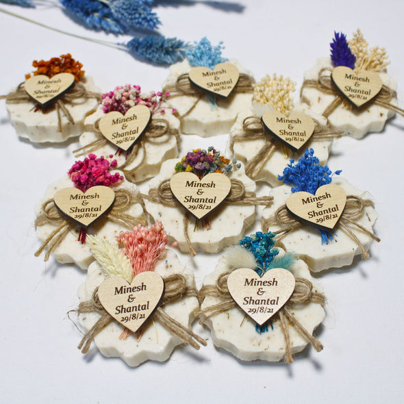 Personalized Natural Handmade Soap Wedding Gifts, Bridal Shower Gifts, Bridal Shower Soap Favors Items designed by Happy Times Favors, a handmade gift shop. These items are ideal for bridal shower gifts, bridal shower presents, gifts to give at a bridal shower, present for wedding shower, wedding gift ideas, bridesmaid present, bridal shower favor, wedding favor for guests, wedding gift for guests, thank you gift.