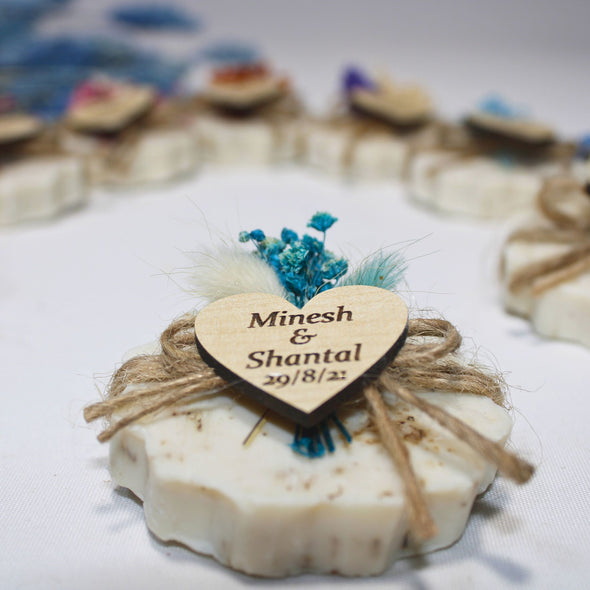 Personalized Natural Handmade Soap Wedding Gifts, Bridal Shower Gifts, Bridal Shower Soap Favors Items designed by Happy Times Favors, a handmade gift shop. These items are ideal for bridal shower gifts, bridal shower presents, gifts to give at a bridal shower, present for wedding shower, wedding gift ideas, bridesmaid present, bridal shower favor, wedding favor for guests, wedding gift for guests, thank you gift.