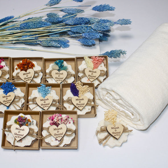 Personalized Natural Handmade Soap Wedding Gifts, Bridal Shower Gifts, Bridal Shower Soap Favors Items designed by Happy Times Favors, a handmade gift shop. These items are ideal for bridal shower gifts, bridal shower presents, gifts to give at a bridal shower, present for wedding shower, wedding gift ideas, bridesmaid present, bridal shower favor, wedding favor for guests, wedding gift for guests, thank you gift.