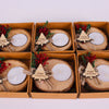 Christmas Personalized Wood Tealight Candle Holder Favors, Custom Christmas Gifts Items designed by Happy Times Favors, a handmade gift shop. Wooden candle holder decorated with real natural dried flowers, personalized wooden name tag and tealight. Ideal for Christmas, Noel, New Year, Happy Holiday party gifts. Personalized Christmas Gifts, Custom Gifts for Christmas, Christmas decorations, ornaments