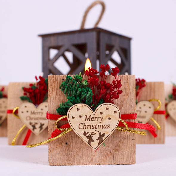 Personalized Christmas Gift, Christmas Wood Candle Holder, Noel New Year Happy Holiday Gifts Items designed by Happy Times Favors, a handmade gift shop. Wooden candle holder decorated with real natural dried flowers, personalized wooden name tag and tealight. Ideal for Christmas, Noel, New Year, Happy Holiday party gifts. Personalized Christmas Gifts, Custom Gifts for Christmas, Christmas decorations, ornaments