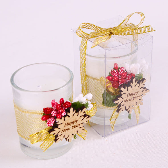 Personalized Merry Christmas Gifts Glass Candle Favor, Handmade Christmas Decorations