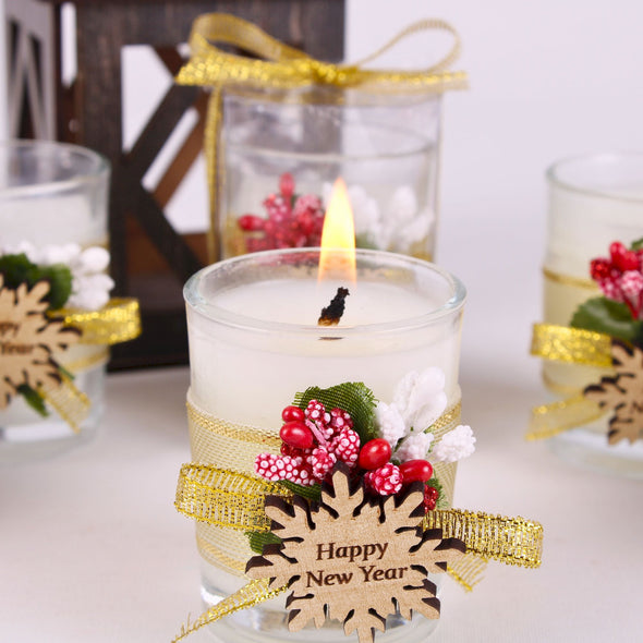 Personalized Merry Christmas Gifts Glass Candle Favor, Handmade Christmas Decorations