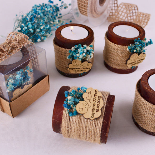 Personalized First Communion Gifts Wooden Tealight Holder, Baby Shower Gifts, Christening Gifts Items designed by Happy Times Favors, a handmade gift shop. Candle holders are ideal for personalized baptism gifts, baby shower gifts, birthdays gifts, christening gifts, baptism party favors, communion favors, christening present ideas, 1st communion favors, engraved baptism gifts, wedding gifts, thank you gifts.