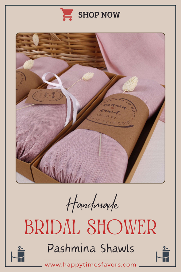 Luxury Personalized Pale Pink Pashmina Shawls: Perfect Bridal Shower Gifts, Bridesmaid Presents, & More!