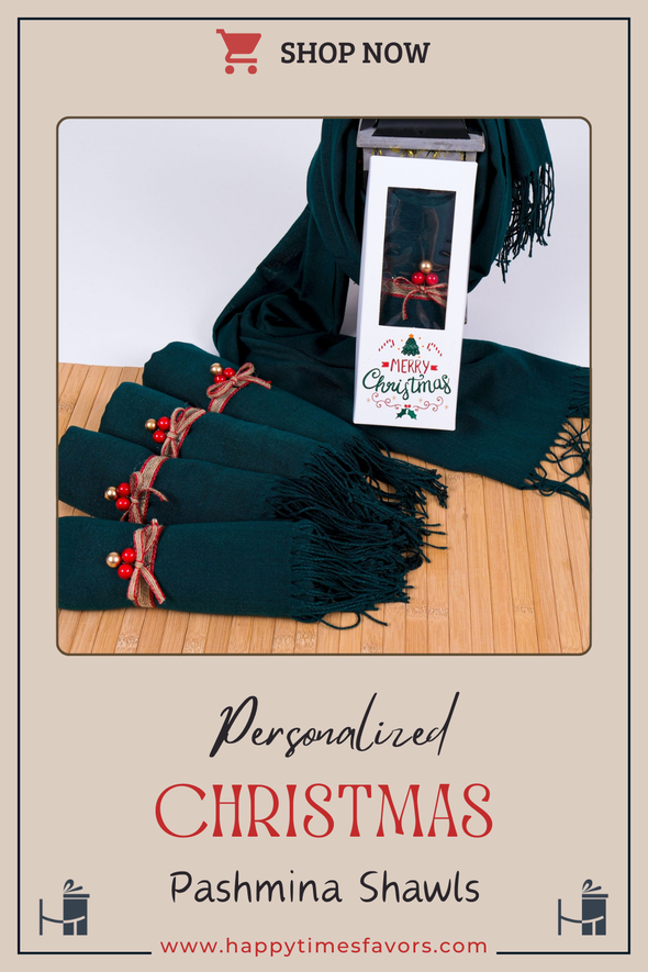Personalized Christmas Gift, Custom Scarf, Shawl, Merry Christmas Pashmina, New Year Shawl, Winter Accessory, Holiday Fashion, Gift Ideas Items designed by Happy Times Favors, a handmade gift shop. Personalized Scarf for Christmas, New Year, Noel, Bridal Shower, Wedding Shower, Fall Wedding. Pashmina scarves has Custom bands or monogrammed, stitched scarf. We can customize them with logo or name. These are unique wedding shawl for guests.