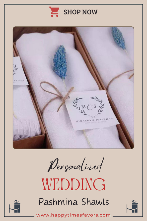 Personalized High Quality White Pashmina (240 grams), Luxury Pashmina Shawls: Perfect Bridal Shower Gifts, Bridesmaid Presents, & More!