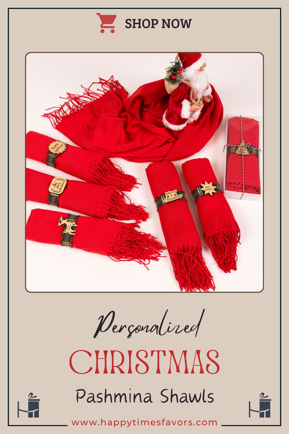 Personalized Christmas Gift, Custom Scarf, Shawl, Merry Christmas Pashmina, New Year Shawl, Winter Accessory, Holiday Fashion, Gift Ideas Items designed by Happy Times Favors, a handmade gift shop. Personalized Scarf for Christmas, New Year, Noel, Bridal Shower, Wedding Shower, Fall Wedding. Pashmina scarves has Custom bands or monogrammed, stitched scarf. We can customize them with logo or name. These are unique wedding shawl for guests.
