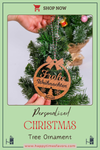 Handmade Wooden Christmas Decor, Christmas Ornament, Christmas Gift, Holiday Ornament, Vintage Christmas Tree Decoration, Xmas Gift Designed by Happy Times Favors, a handmade gift shop ideal for Christmas Noel Xmas Christmas Wooden Ornament New Year Favor Personalized Christmas Gift ornament