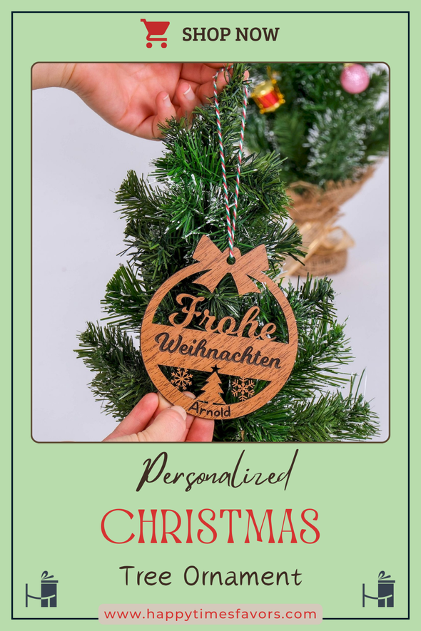 Handmade Wooden Christmas Decor, Christmas Ornament, Christmas Gift, Holiday Ornament, Vintage Christmas Tree Decoration, Xmas Gift Designed by Happy Times Favors, a handmade gift shop ideal for Christmas Noel Xmas Christmas Wooden Ornament New Year Favor Personalized Christmas Gift ornament
