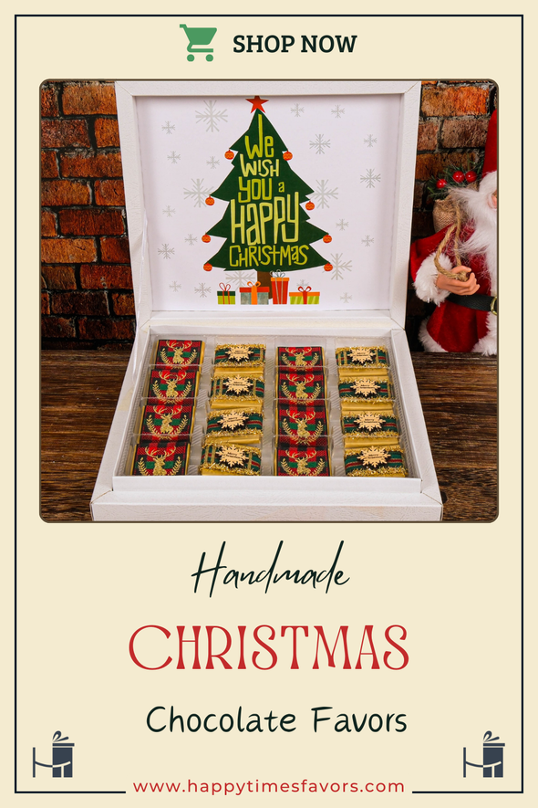 Christmas Chocolate Box, Christmas Present Idea Chocolate Favor, Christmas Chocolate Gift, Xmas Gift Idea, Noel Gift, Christmas Gifts for Girlfriend, Xmas Chocolate Box, Holiday Chocolate Designed by Happy Times Favors, a handmade gift shop ideal for christmas present idea unique Christmas gift Noel gift Christmas chocolate gift box Xmas Gift