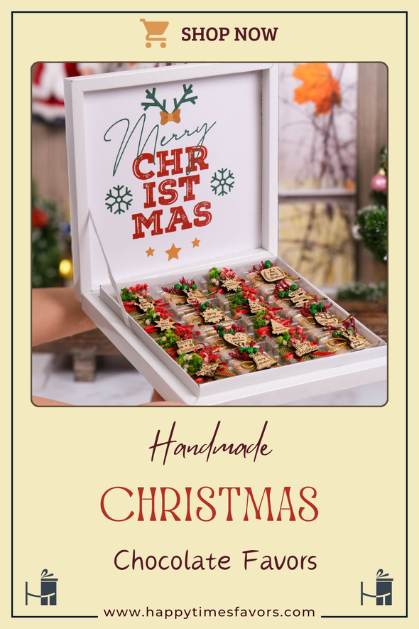 Christmas Chocolate Box, Christmas Present Idea Chocolate Favor, Christmas Chocolate Gift, Xmas Gift Idea, Noel Gift, Christmas Gifts for Girlfriend, Xmas Chocolate Box, Holiday Chocolate Designed by Happy Times Favors, a handmade gift shop ideal for christmas present idea unique Christmas gift Noel gift Christmas chocolate gift box Xmas Gift