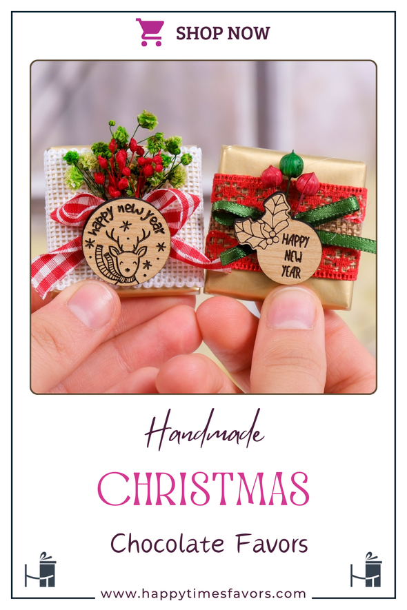 Christmas Present Idea Chocolate Favor, Christmas Chocolate Box, Christmas Chocolate Gift, Xmas Gift Idea, Noel Gift, Christmas Gifts for Girlfriend, Xmas Chocolate Box, Holiday Chocolate Designed by Happy Times Favors, a handmade gift shop ideal for christmas present idea unique Christmas gift Noel gift Christmas chocolate gift box Xmas Gift